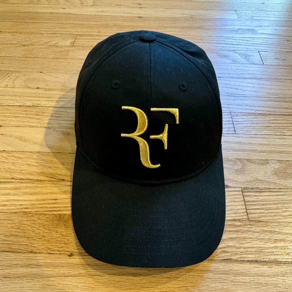 UNIQLO Roger Federer RF Cap 2023 Limited Edition Black and Gold Hat